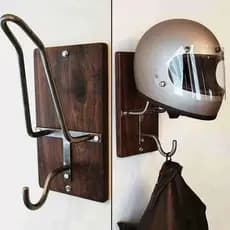 Suporte de capacete da motocicleta titular capacete de madeira gancho capacete da motocicleta chapéu Rack armazenamento