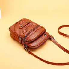 Senhoras novo estilo saco do telefone móvel versão coreana All-Match couro macio pequena mochila ao ar livre Mini ombro