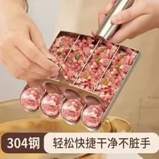 Japonês 304 aço inoxidável fabricante de almôndegas triplo doméstico bola de peixe camarão deslizamento molde bola arroz
