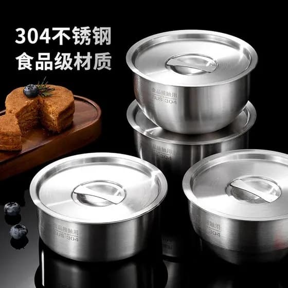 Tigela japonesa de ovo cozido no vapor, aço inoxidável 304, ninho de pássaro de qualidade alimentar com tampa, tigela de