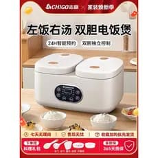 Panela elétrica de arroz alemã inteligente, panela de arroz multifuncional, sopa, dois em um, controle duplo, baixo teor