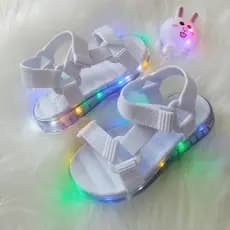 Papete Infantil Sandalia Papete Infantil Feminina Bebe Menina com Luz de Led Infantil