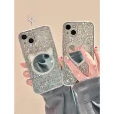 Capa de telefone Iphone15pro Luxo piscando diamante amor espelho de maquiagem adequado para Apple 13 Novo estilo 14proma