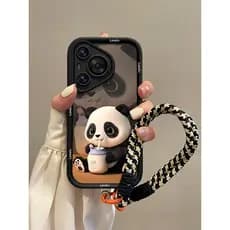 Adequado para Huawei pura70 Capa de telefone Novo estilo Milk Can Panda pura70ultra Lente com tudo incluído Silicone líq