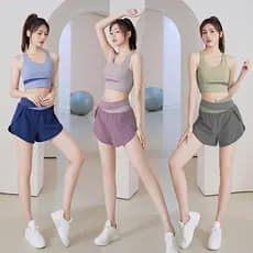 Roupas de Yoga verão fino esportes roupa interior conjunto feminino Fitness correndo Pilates treinamento roupas absorção