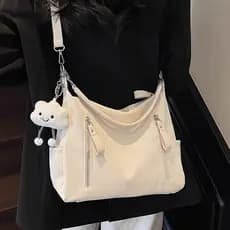 Saco branco grande capacidade senhoras 2026 novo estilo verão luz luxo nicho Crossbody saco High-End Super quente sacola