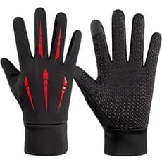 Outono inverno luvas de ciclismo masculino ciclismo forro de lã à prova de vento antiderrapante tela sensível ao toque à