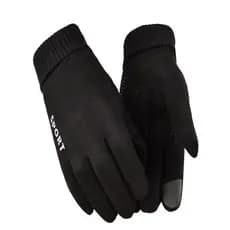 Luvas de camurça masculinas outono inverno equitação ao ar livre velo quente à prova de frio engrossado condução tela se