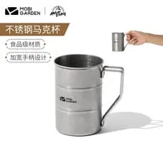 Caneca requintado acampamento caneca de aço inoxidável Retro copo água fervente ao ar livre portátil conjunto água xícar