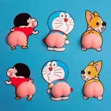 Little butt pitada música Crayon Shin-Chan bunda tédio descompressão ventilação bunda adesivo pêssego brinquedo pequeno