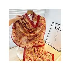 Jogo exterior Casual lenço de seda viagem combinando xale fino versão coreana moda All-match Retro caju flor impressão l