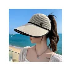 2026 novo estilo chapéu de sol feminino protetor solar Anti-ultravioleta verão aba grande oco topo chapéu de sol pode am