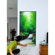 Entrada pintura decorativa entrada 正 Mural da porta High-End moderno simples corredor auto-adesivo Backgrou