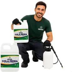 Cola Pedra Fixador de Pedras Brancas Seixos Pedriscos Jardim Selante Líquido Permeável VBrasil 5 Litros Nanotecnologia