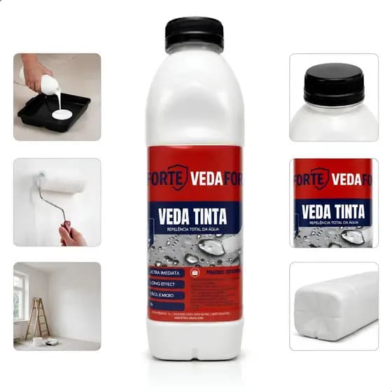Veda Tinta Repelente De Umidade Efeito Gota Alta Performance Impermeabilizante Hidrorrepelente Contra Água Mofo Fungos