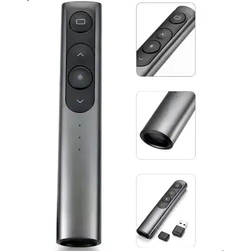 Apresentador Passador Slide Slim Laser 2.4ghz Laser Vermelho 200m Bateria Recarregavel Palestras Professores USB NF