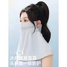 Protetor solar de seda gelo máscara facial xale feminino verão rosto cheio Anti-ultravioleta ciclismo ao ar livre proteç