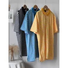 Produtos grandes do fabricante ~ Camisa POLO masculina de algodão puro listrada manga curta