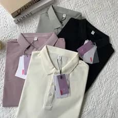Versão de alta qualidade camisa POLO de manga curta verão masculino feminino mesmo estilo