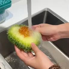 Bonito dos desenhos animados bola de aço prato toalha cozinha casa acrílico esfregão artesanal crochê durável não-oleoso