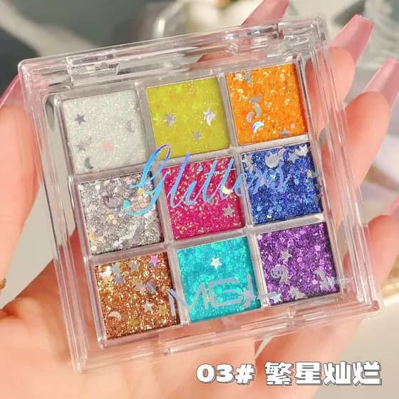 Maquiagem de palco desempenho dedicado lantejoulas cor paleta de sombra Gel fino creme brilho brilhante