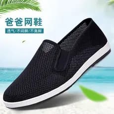 Verão velho pequim sapatos de pano masculino respirável malha sapatos Pedal de trabalho Anti-deslizamento sapatos de mal