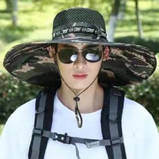 Novo estilo chapéu de sol masculino verão ao ar livre protetor solar máscara pesca chapéu de sol aba grande respirável c