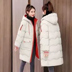 Meninas roupas de inverno estudantes do ensino médio mais veludo engrossado meados de comprimento para baixo jaqueta aco