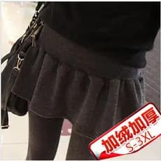 Leggings de lã saia falsa de duas peças feminina espessada estilo fino saia de uma peça macacão roupa externa Hip-envolt