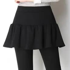 Leggings falsas de duas peças com saia roupa externa feminina 2020 outono inverno mais veludo tamanho grande cintura alt