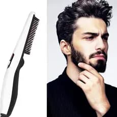 Multifuncional barba volta estilo de cabelo alisamento pente de cabelo alisador de barba cerâmica aquecimento escova de
