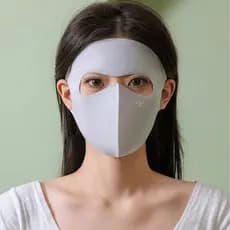 Máscara protetora solar rosto cheio Anti-ultravioleta rosto cheio feminino verão pára-sol gelo seda máscara facial másca