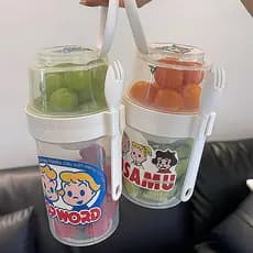 Caixa de frutas portátil copo de salada fresco trabalhador café da manhã viagem trabalho estudante Takeaway copo de frut