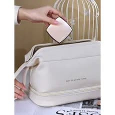 Saco cosmético feminino portátil saco de armazenamento viagem passeio portátil de grande capacidade produtos de higiene