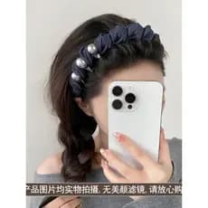 Weipinhui mesmo estilo estilo coreano Denim moda bandana pérola pressão hairpin com dente quebrado hairpin feminino aume