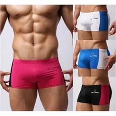 Cuecas boxer masculinas BRAVE PESSOA Cuecas boxer esportivas finas de cintura baixa com bloqueio de cores Cuecas boxer c