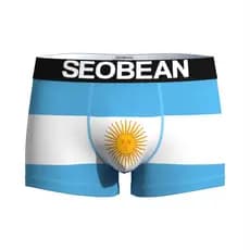 Cuecas Boxer masculinas SEOBEAN Copa do Mundo Estilo Fan Cuecas Confortáveis Uniforme Cintura Média Cuecas Estampadas de