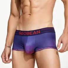 Cuecas boxer masculinas SEOBAN juventude clássico colorido cuecas boxer alta elástica confortável respirável cuecas