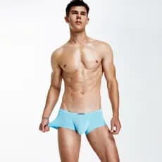 Cuecas boxer masculinas TAUWELL Cuecas boxer de seda gelada cintura média baixa simples calças justas cobertas de quadri
