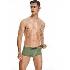 Cuecas boxer masculinas SEOBEAN cor sólida cuecas de algodão de alta qualidade cintura baixa cuecas boxer casuais tamanh