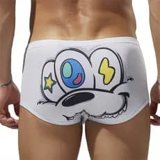 Cuecas boxer masculinas SEOBEAN moda desenho animado estampa boxer cuecas jovens confortáveis roupa íntima Slim fit