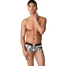 Cuecas boxer masculinas SEOBEAN cintura baixa magro-ajuste boxer briefs leopardo impressão boxer briefs juventude moda r