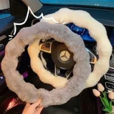 Capa de volante de pelúcia inverno quente bonito Super grosso mão mais quente Unisex guiador capa Anti-deslizamento vers