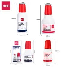 Deli Red Stamp Oil Óleo de carimbo atômico de secagem rápida Vermelho Selo fotossensível Óleo Contador Janela Almofada d