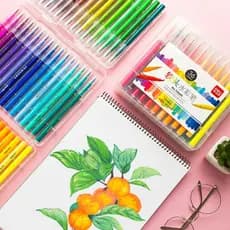 Deli Soft Head Caneta Aquarela Crianças Um Ano Alunos do Ensino Fundamental Usam 24 Cores Seguro Lavável 36 Cores Jardim