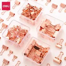 Deli Rose Gold Paper Clip Long Tail Bill Clip Clipe em forma de I Clipe de papel colorido da moda Clipe de cauda longa C