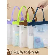 Sacola impermeável espessada de EVA Bolsa de classificação de assuntos A4 Bolsa de tutorial de estudante Bolsa de livro