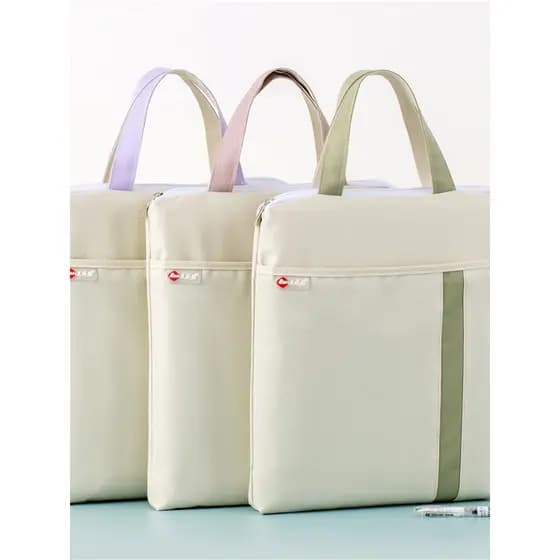 Moda simples saco de arquivo A4 portátil saco com zíper estudante escritório informações saco de armazenamento saco tuto