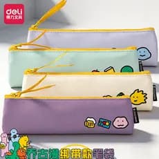 Deli Qiao Ancient Co-Branded Laced-Up Pencil Case de alto valor estilo ins Cartoon Cute Pencil Case Estudante Dedicado E