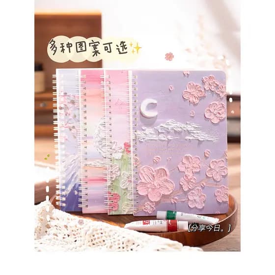 Caderno de bobina requintado de alto valor para meninas fofo B5 caderno grosso bobina caderno estudantes universitários
